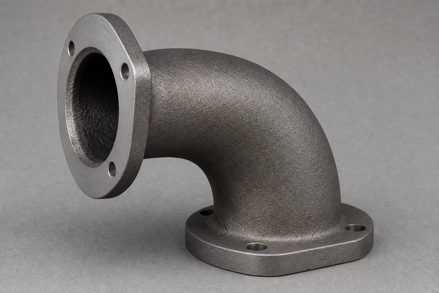 Exhaust bend — illustrative cast and machined component