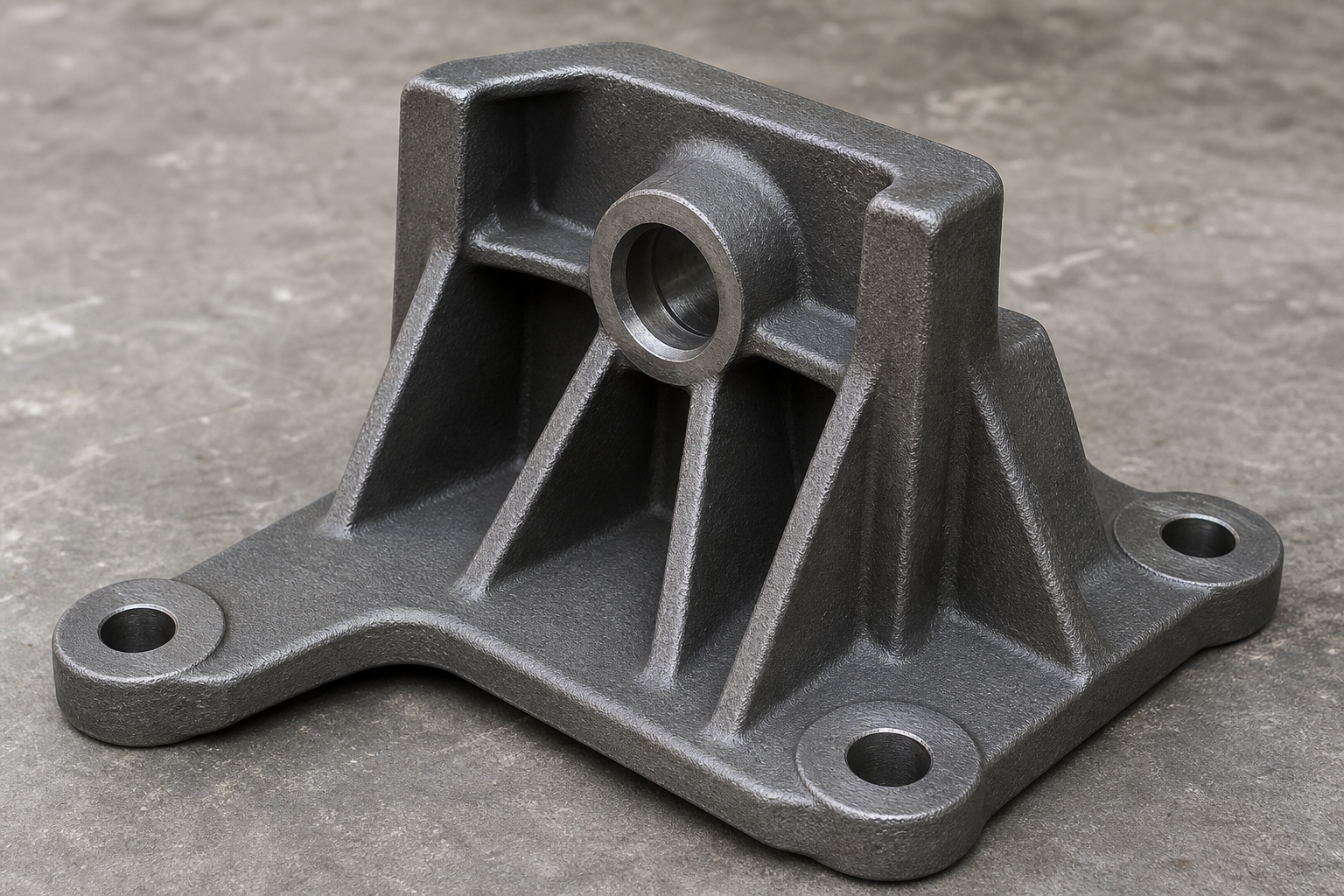 Generator mounting bracket — illustrative cast and machined component