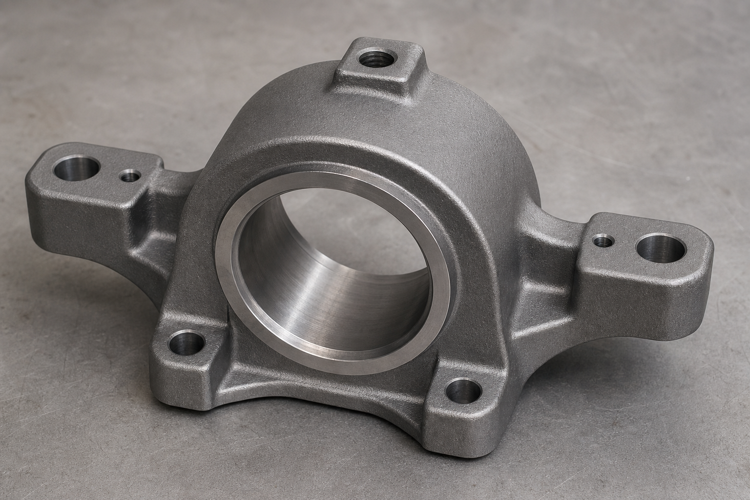 Loose bearing bracket T6L (machined) — illustrative cast and machined component