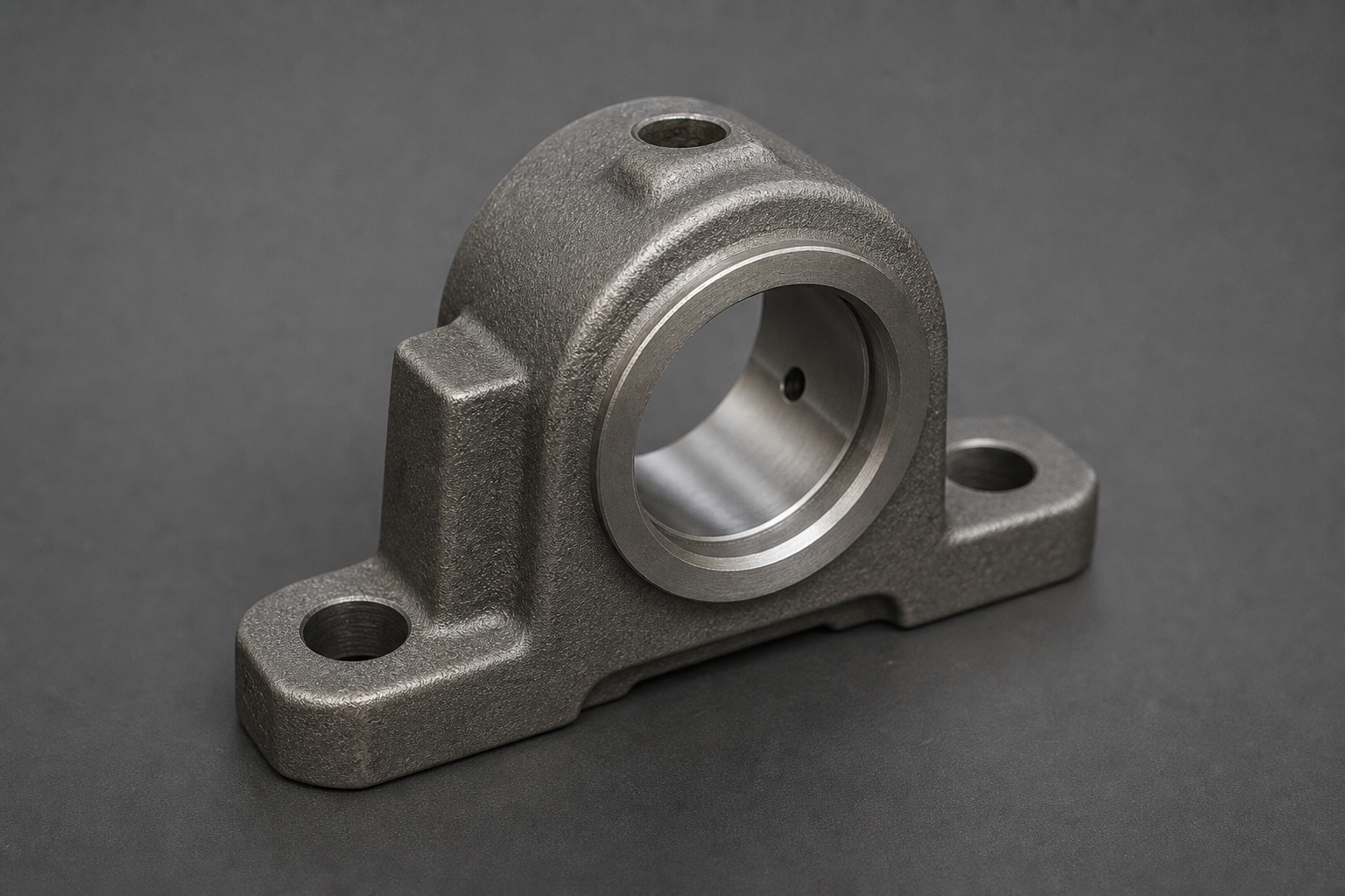 Rocker arm bearing housing — illustrative cast and machined component