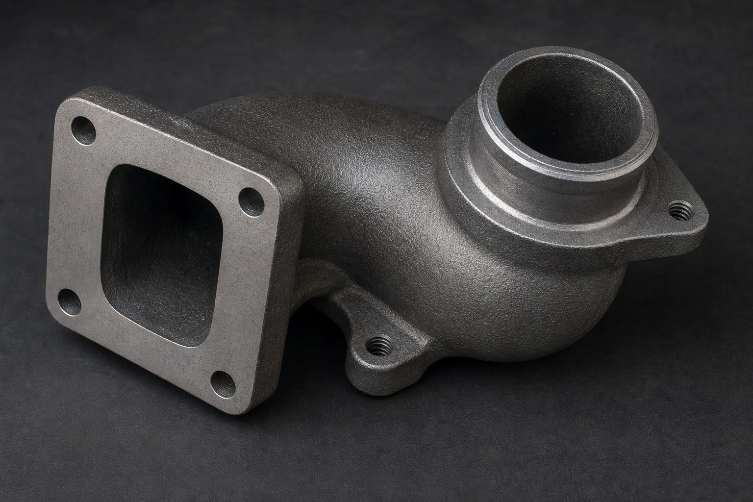 T3 intake pipe (machined) — illustrative cast and machined component